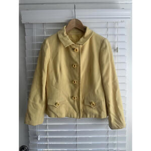 Vintage Yellow Button-Up Blazer Jacket